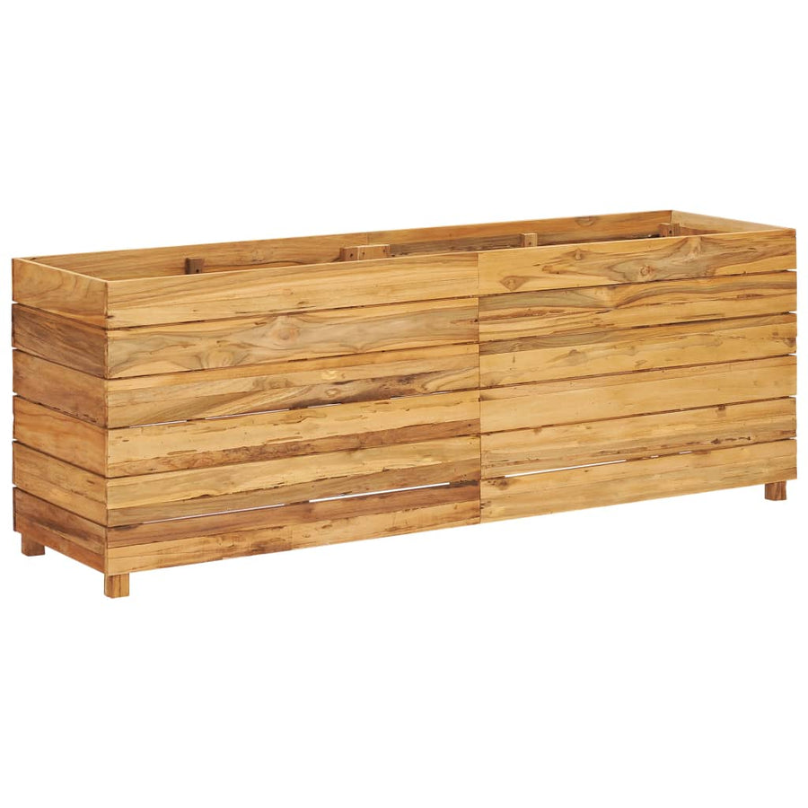 Plantenbak Verhoogd Massief Teakhout En Staal 150 x 40 x 55 cm