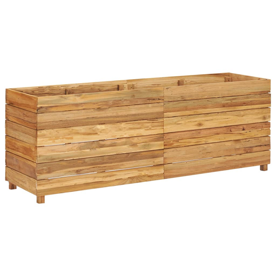 Plantenbak Verhoogd Massief Teakhout En Staal 150 x 40 x 55 cm