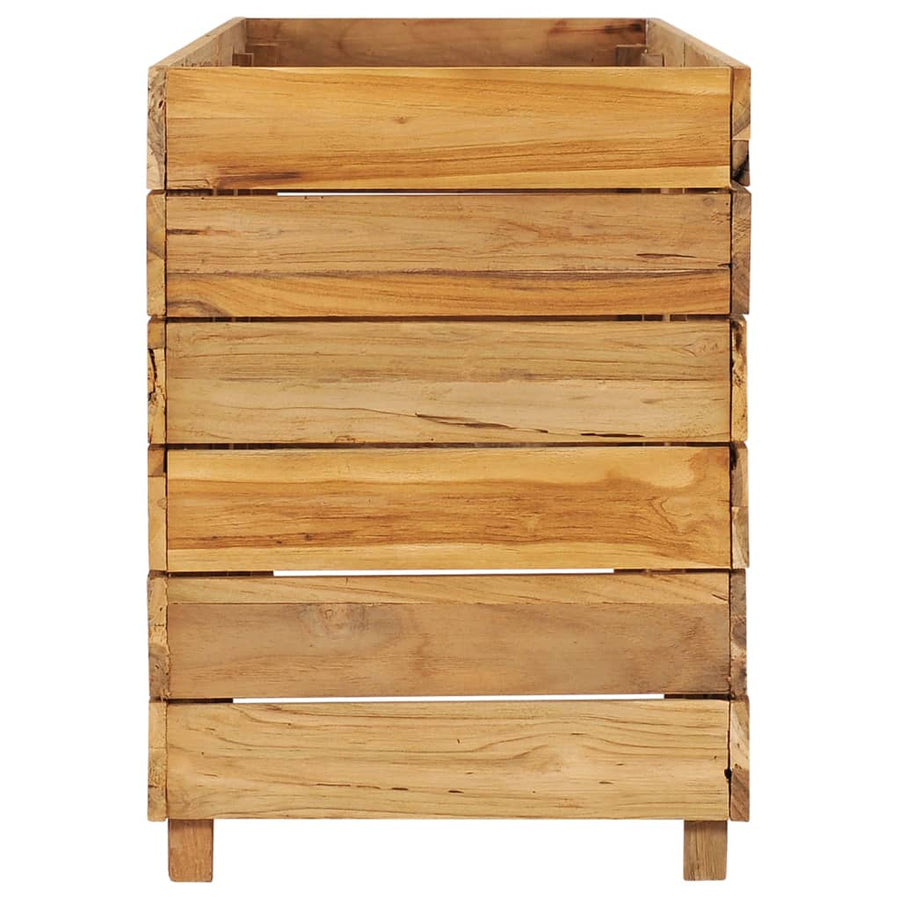 Plantenbak Verhoogd Massief Teakhout En Staal 150 x 40 x 55 cm