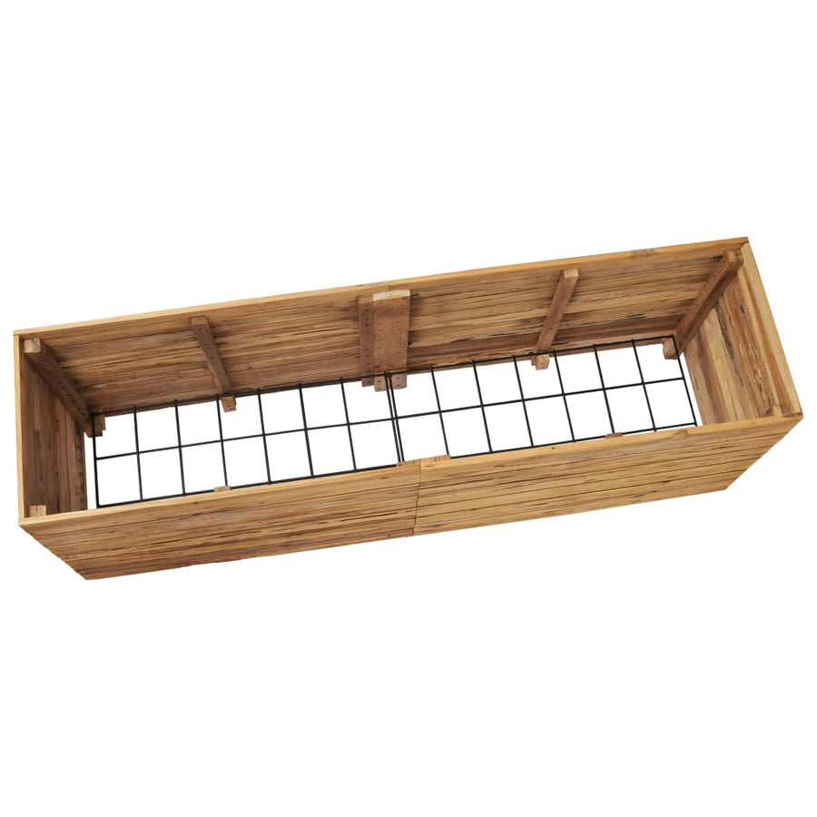 Plantenbak Verhoogd Massief Teakhout En Staal 150 x 40 x 55 cm