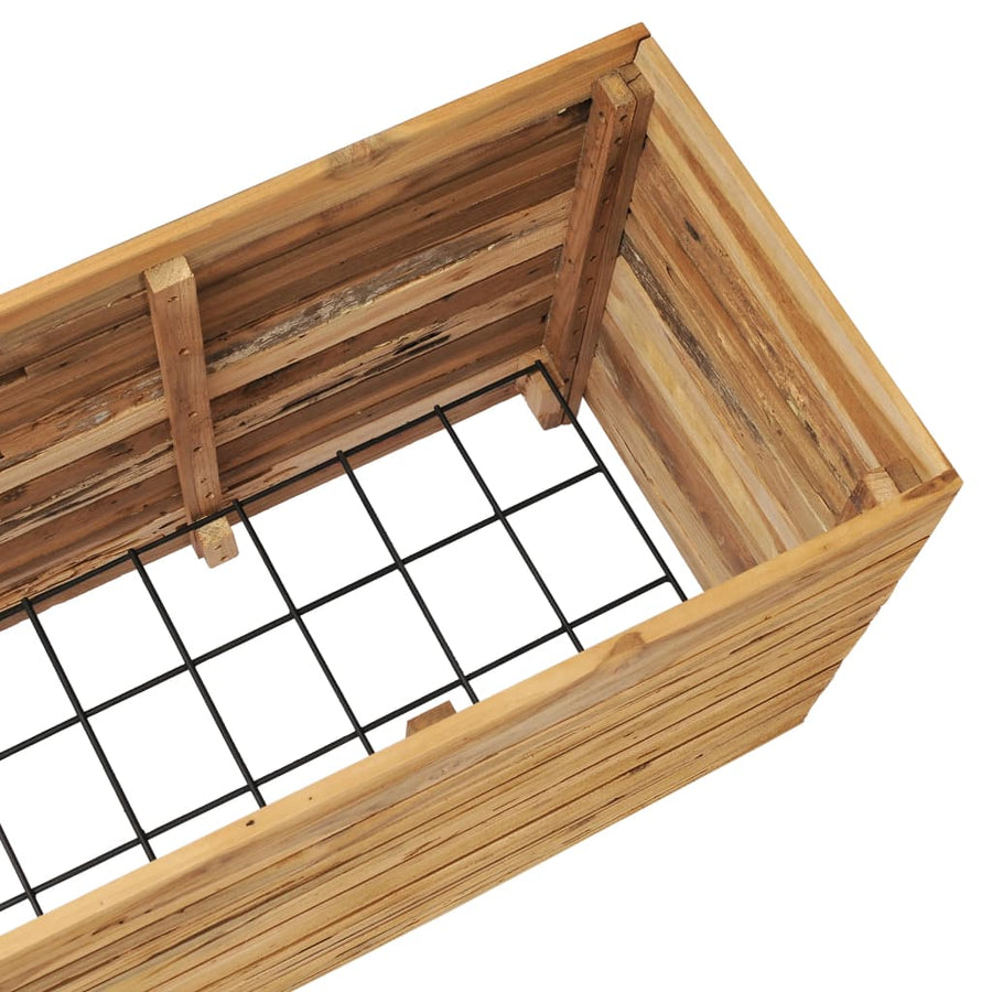 Plantenbak Verhoogd Massief Teakhout En Staal 150 x 40 x 55 cm