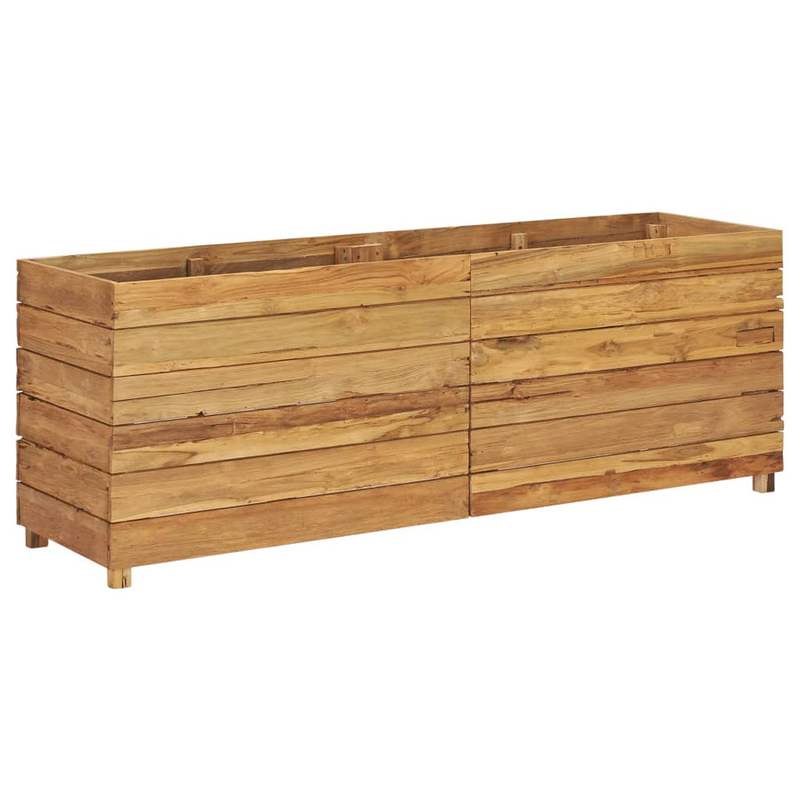 Plantenbak Verhoogd Massief Teakhout En Staal 150 x 40 x 55 cm