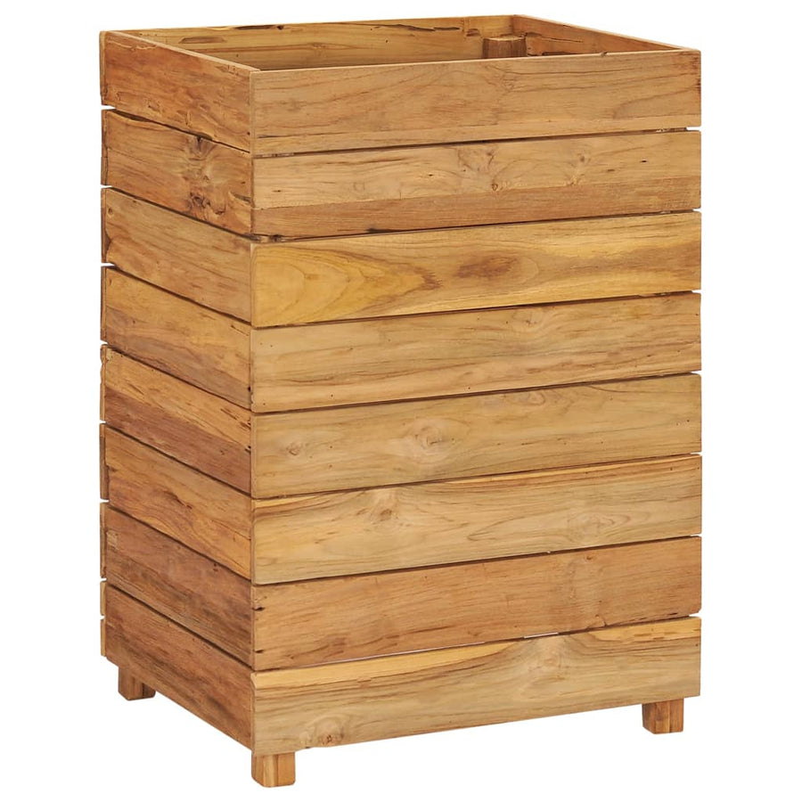 Plantenbak Verhoogd Massief Teakhout En Staal 50 x 40 x 72 cm
