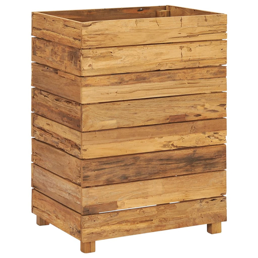 Plantenbak Verhoogd Massief Teakhout En Staal 50 x 40 x 72 cm