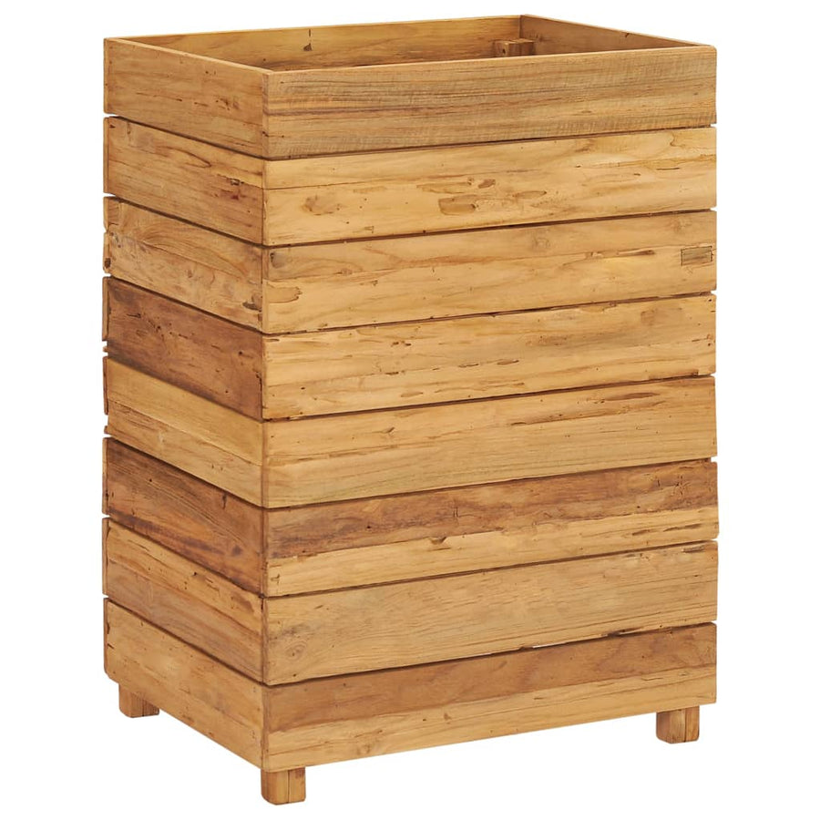 Plantenbak Verhoogd Massief Teakhout En Staal 50 x 40 x 72 cm