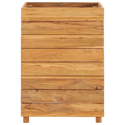 Plantenbak Verhoogd Massief Teakhout En Staal 50 x 40 x 72 cm