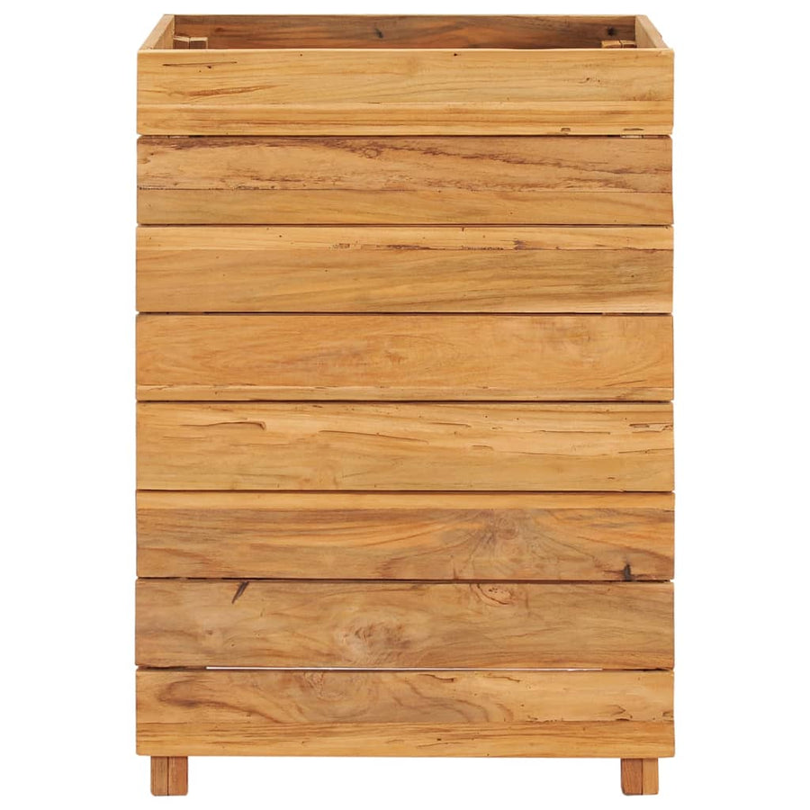 Plantenbak Verhoogd Massief Teakhout En Staal 50 x 40 x 72 cm