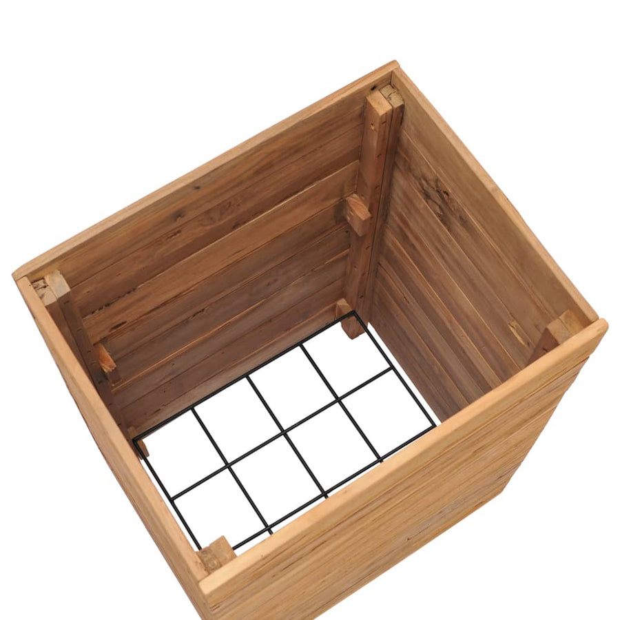 Plantenbak Verhoogd Massief Teakhout En Staal 50 x 40 x 72 cm