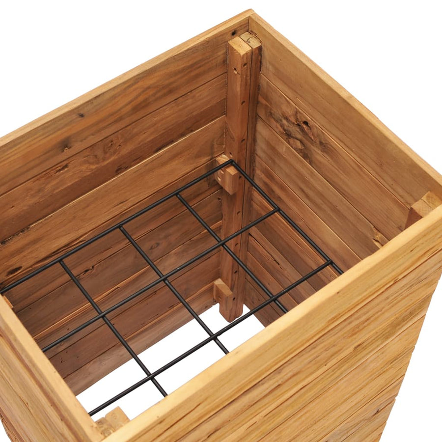 Plantenbak Verhoogd Massief Teakhout En Staal 50 x 40 x 72 cm