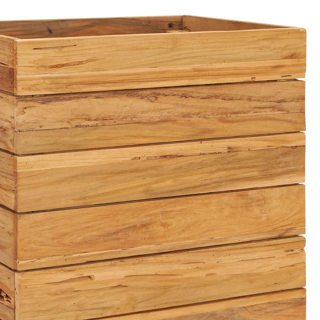 Plantenbak Verhoogd Massief Teakhout En Staal 50 x 40 x 72 cm