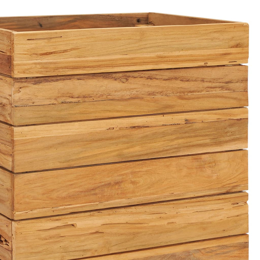 Plantenbak Verhoogd Massief Teakhout En Staal 50 x 40 x 72 cm