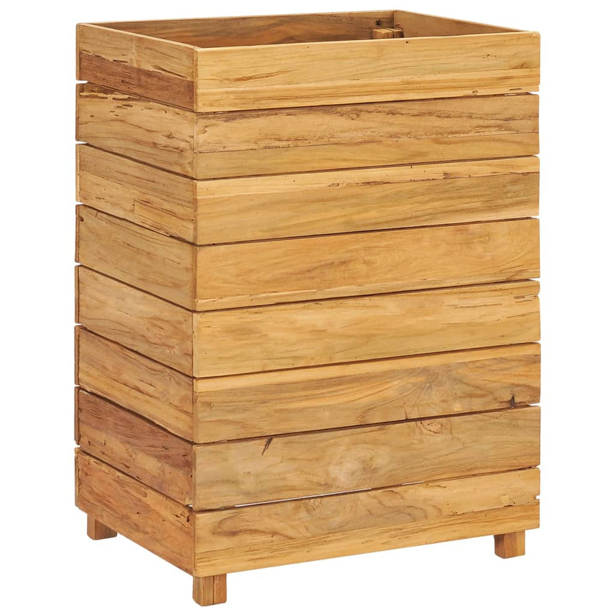 Plantenbak Verhoogd Massief Teakhout En Staal 50 x 40 x 72 cm