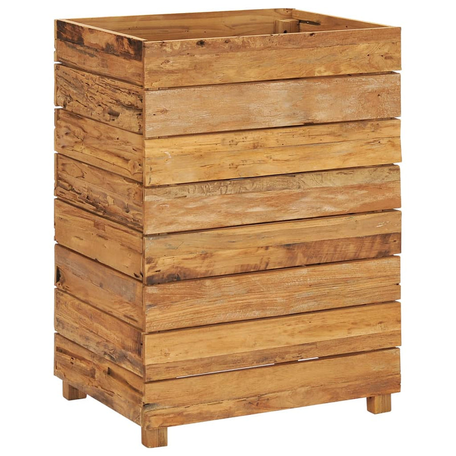 Plantenbak Verhoogd Massief Teakhout En Staal 50 x 40 x 72 cm