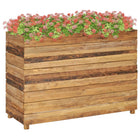 Raised planter 100x40x72 cm recycled teak and steel