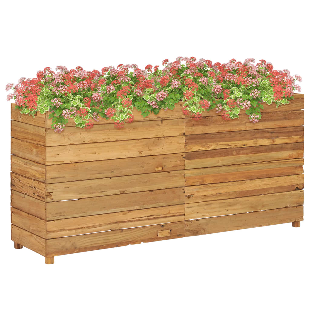Plantenbak Verhoogd Massief Teakhout En Staal 150 x 40 x 72 cm