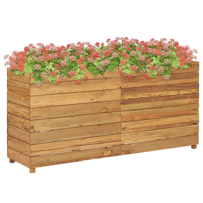 Plantenbak Verhoogd Massief Teakhout En Staal 150 x 40 x 72 cm
