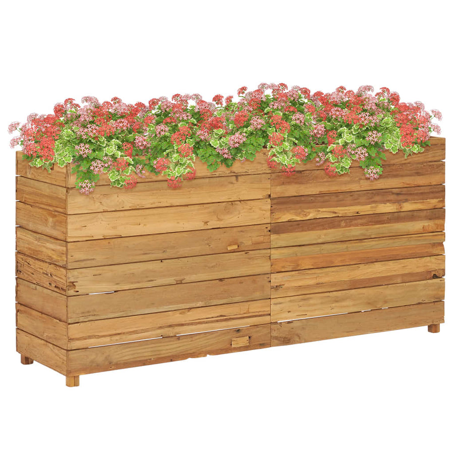 Plantenbak Verhoogd Massief Teakhout En Staal 150 x 40 x 72 cm