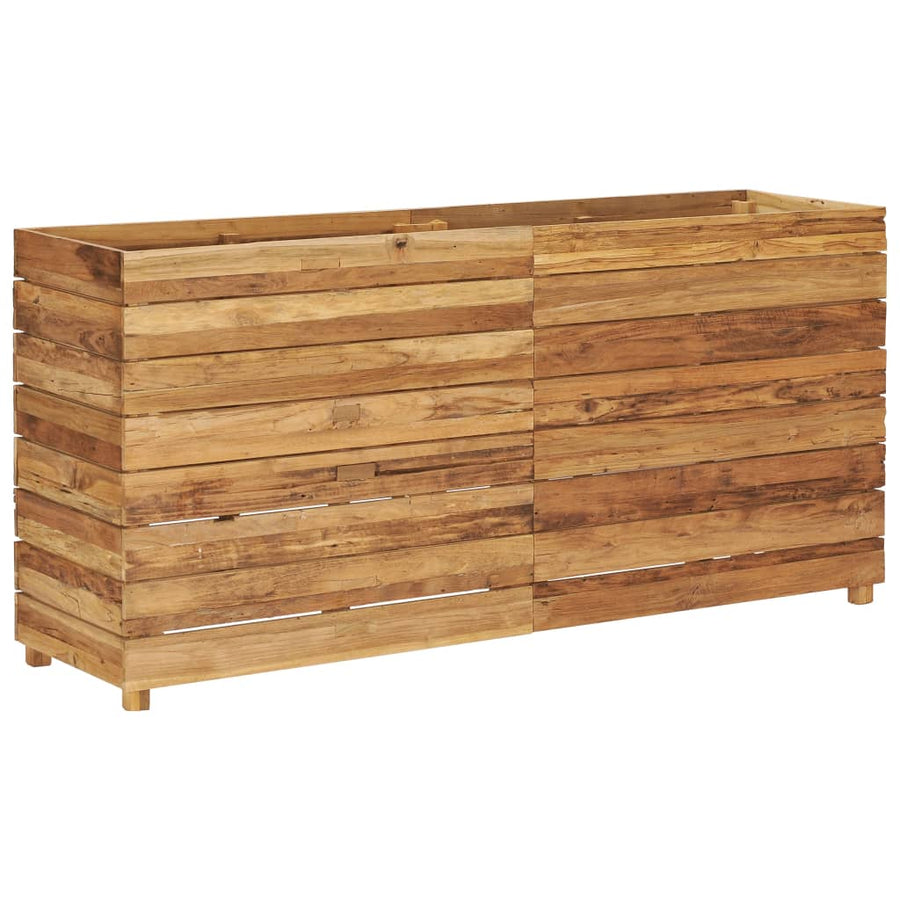 Plantenbak Verhoogd Massief Teakhout En Staal 150 x 40 x 72 cm