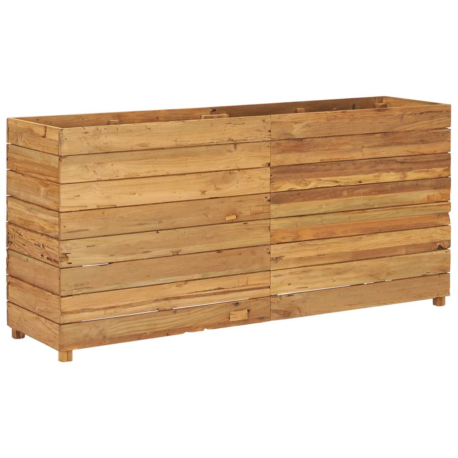 Plantenbak Verhoogd Massief Teakhout En Staal 150 x 40 x 72 cm