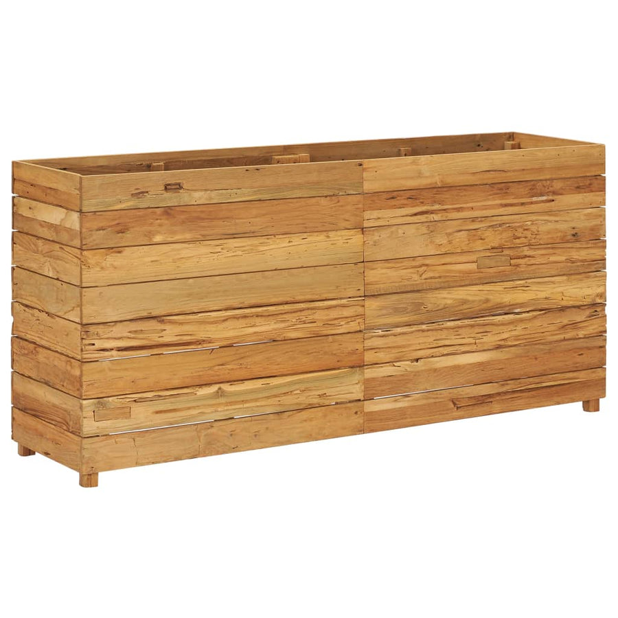 Plantenbak Verhoogd Massief Teakhout En Staal 150 x 40 x 72 cm