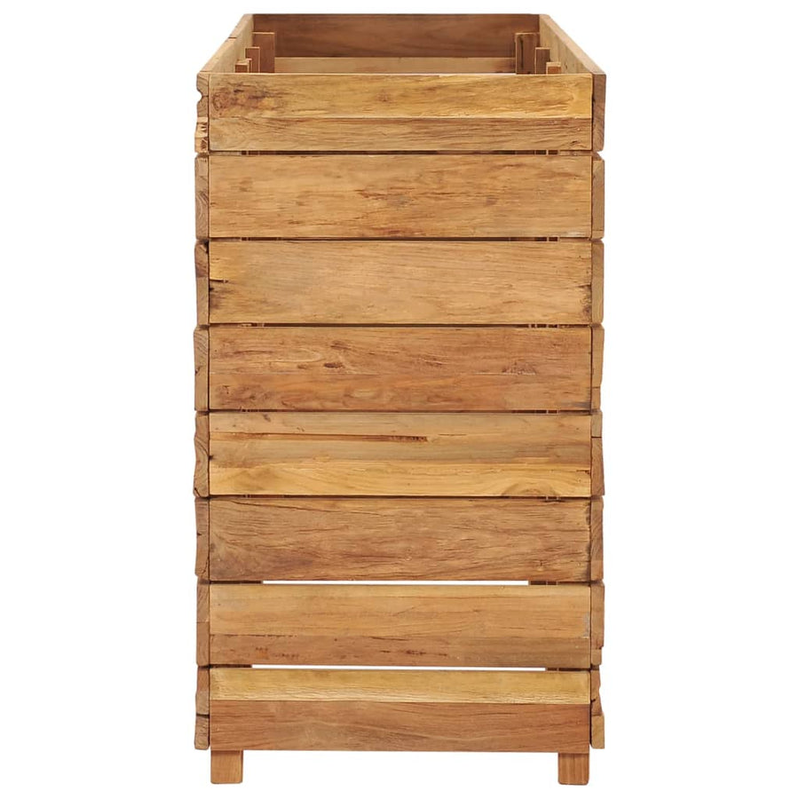 Plantenbak Verhoogd Massief Teakhout En Staal 150 x 40 x 72 cm