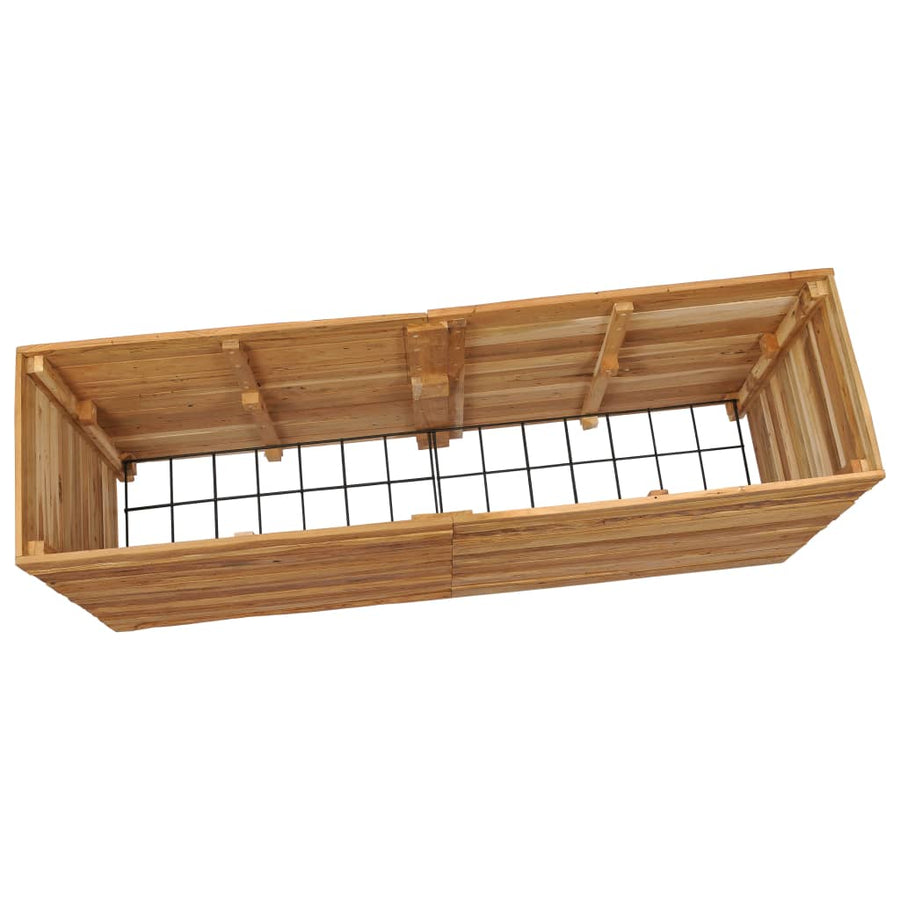 Plantenbak Verhoogd Massief Teakhout En Staal 150 x 40 x 72 cm