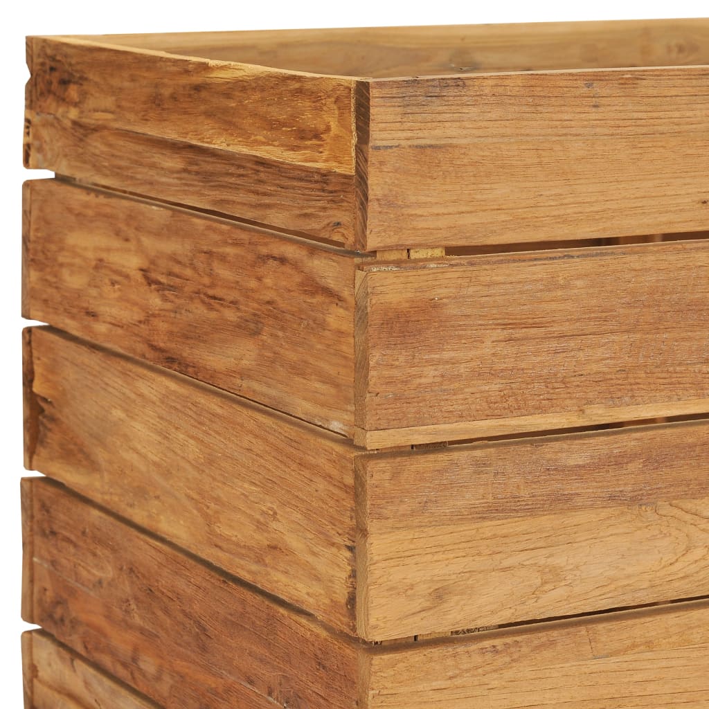 Plantenbak Verhoogd Massief Teakhout En Staal 150 x 40 x 72 cm