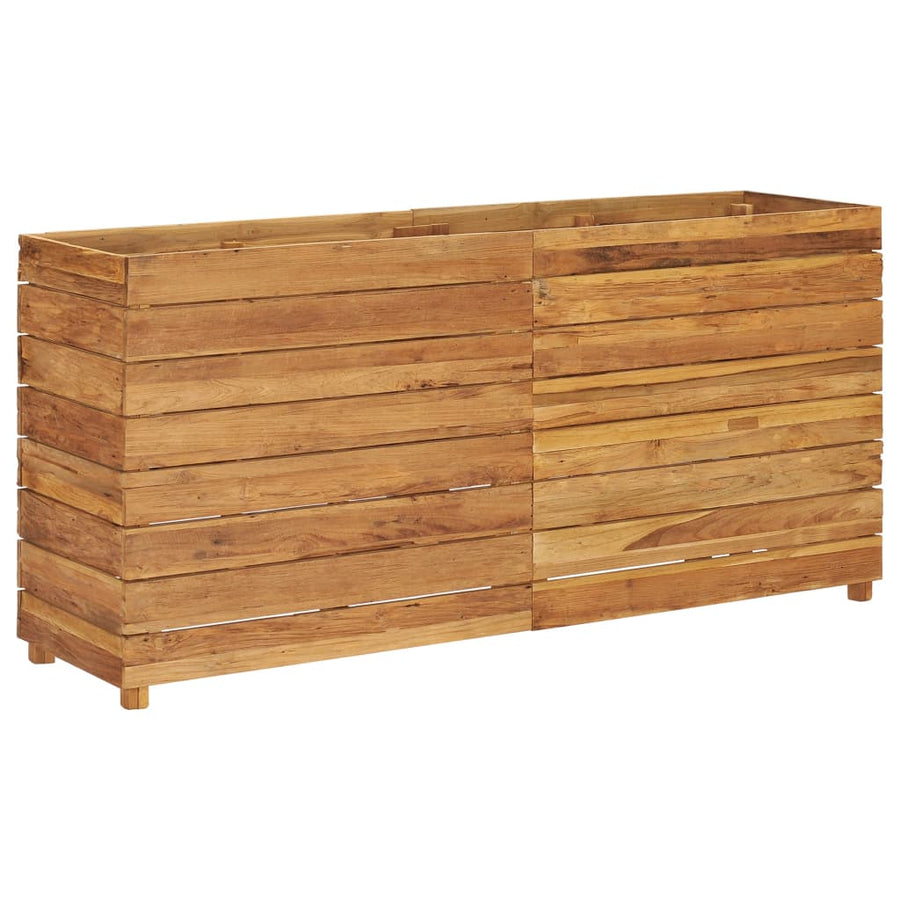 Plantenbak Verhoogd Massief Teakhout En Staal 150 x 40 x 72 cm