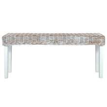 Bankje 110 Cm Natuurlijk Kubu Rattan En Massief Mangohout Wit