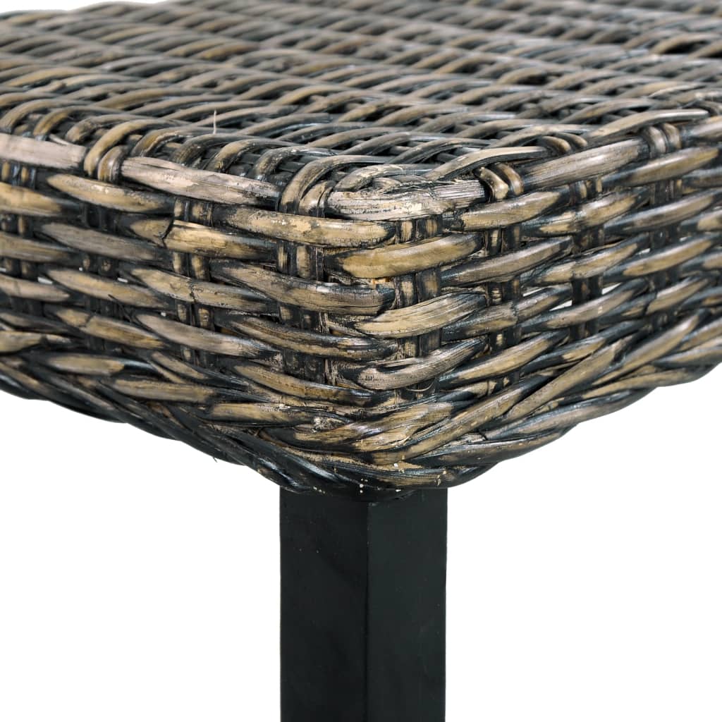 Bankje 110 Cm Natuurlijk Kubu Rattan En Massief Mangohout Zwart