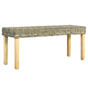 Bankje 110 cm kubu rattan massief mahoniehout