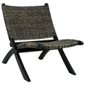 Relaxstoel natuurlijk kubu Poly Rattan en massief mahoniehout zwart