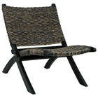 Relaxstoel kubu rattan massief mahoniehout zwart