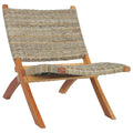 Relaxstoel natuurlijk kubu Poly Rattan en massief mahoniehout
