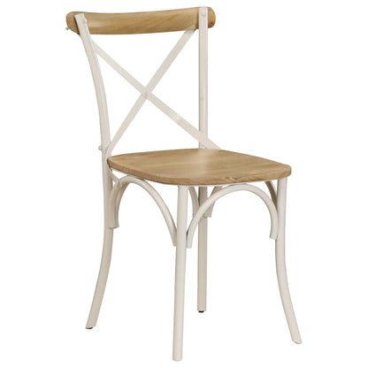 Kruisstoelen Massief Mangohout Wit 4 massief mangohout (wit frame)