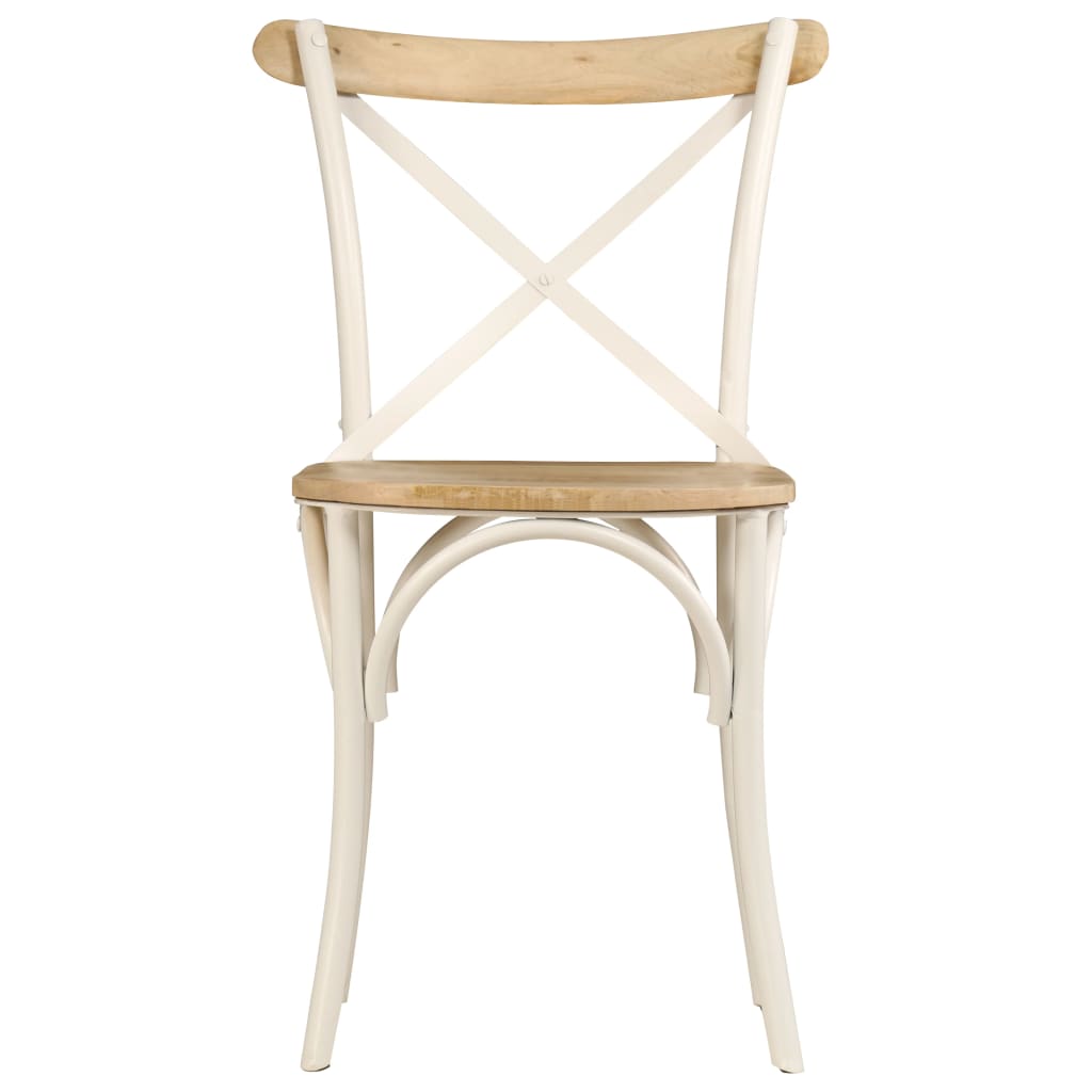 Kruisstoelen Massief Mangohout Wit 4 massief mangohout (wit frame)