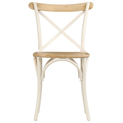 Kruisstoelen Massief Mangohout Wit 4 massief mangohout (wit frame)