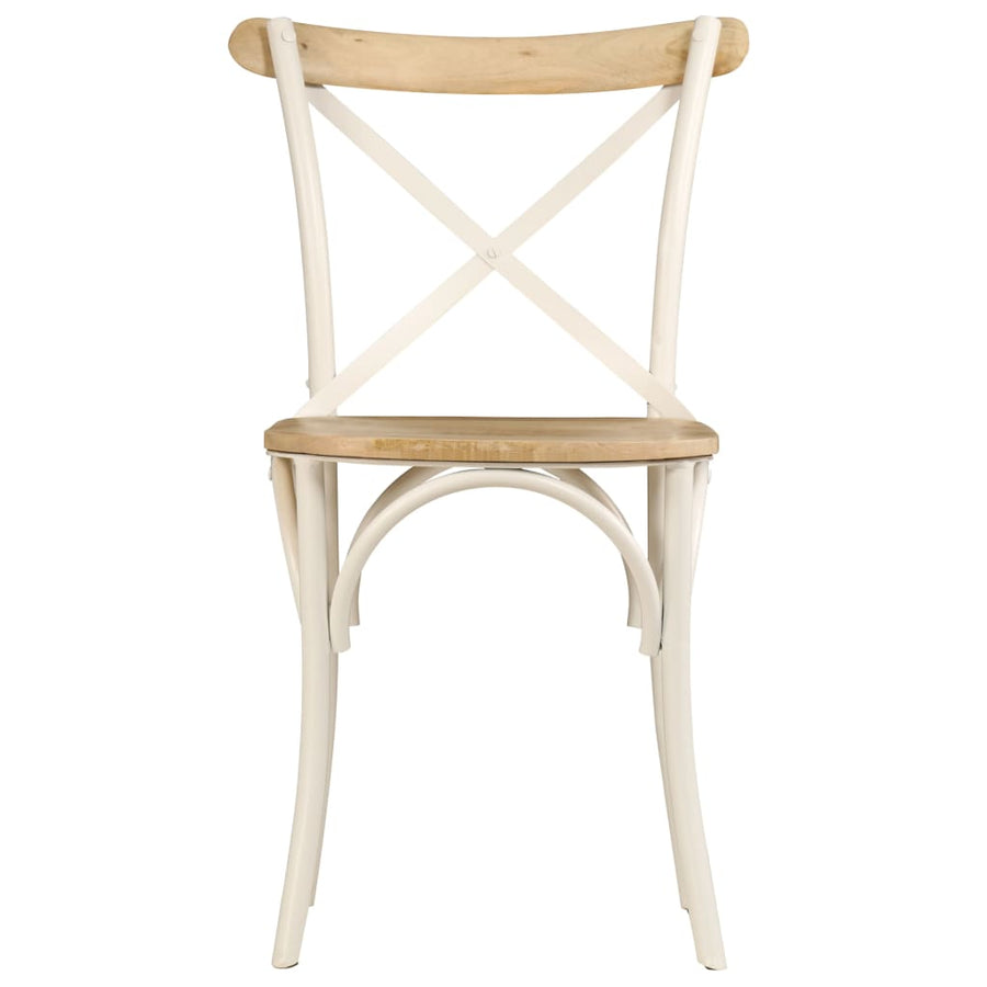 Kruisstoelen Massief Mangohout Wit 4 massief mangohout (wit frame)