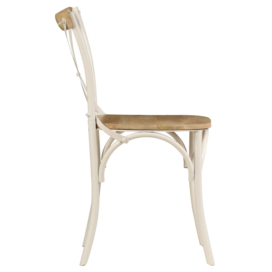 Kruisstoelen Massief Mangohout Wit 4 massief mangohout (wit frame)