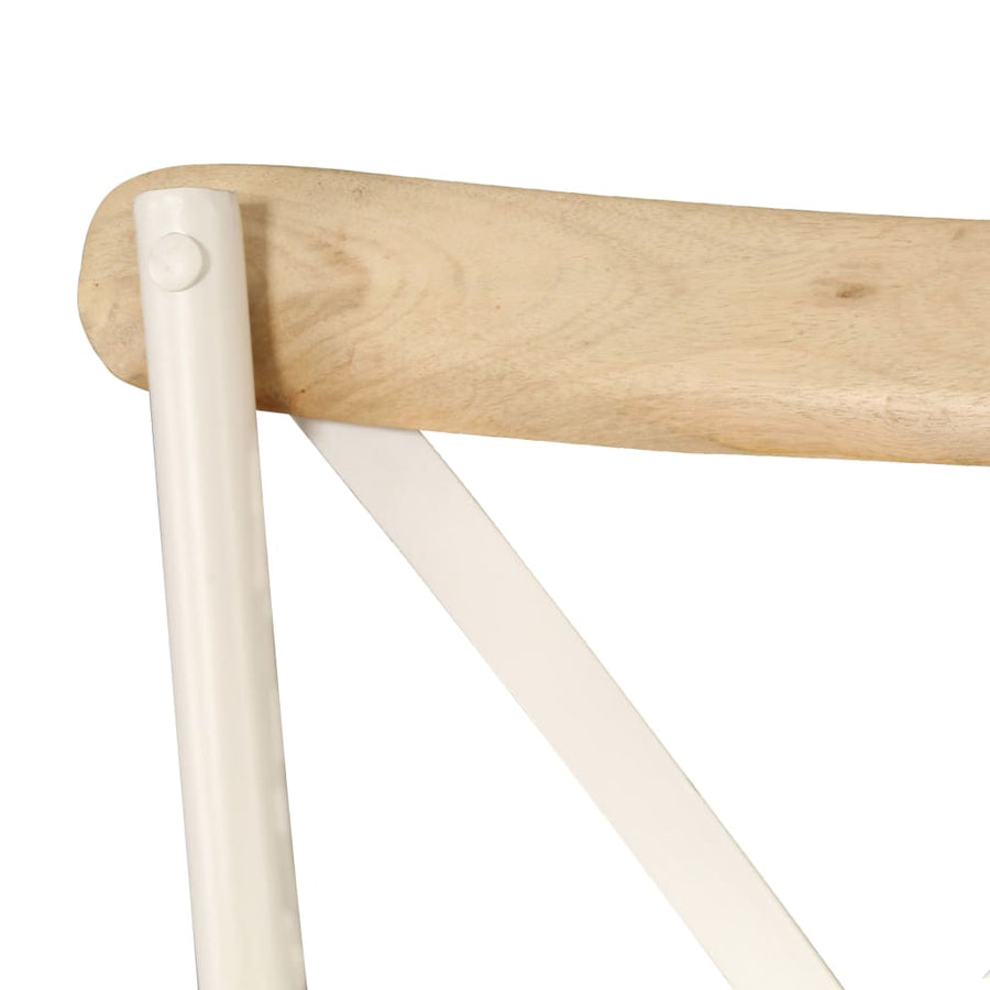 Kruisstoelen Massief Mangohout Wit 4 massief mangohout (wit frame)