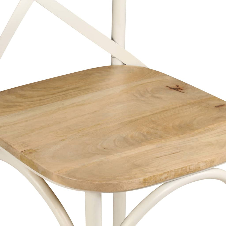 Kruisstoelen Massief Mangohout Wit 4 massief mangohout (wit frame)