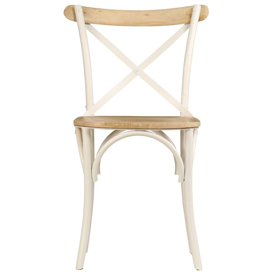 Kruisstoelen Massief Mangohout Wit 6 massief mangohout (wit frame)