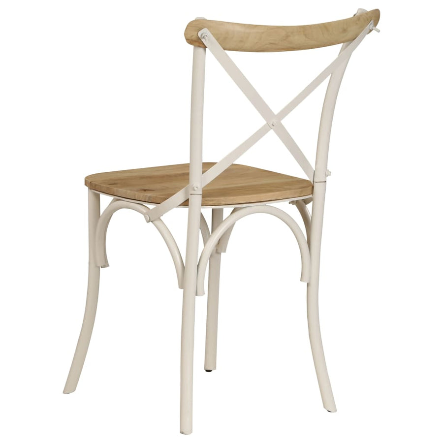 Kruisstoelen Massief Mangohout Wit 6 massief mangohout (wit frame)