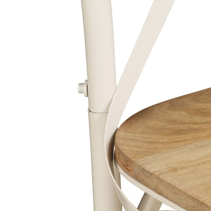 Kruisstoelen Massief Mangohout Wit 6 massief mangohout (wit frame)