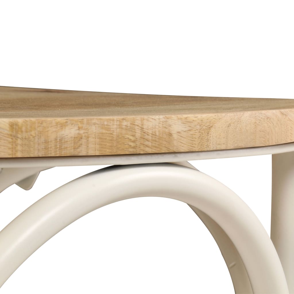 Kruisstoelen Massief Mangohout Wit 6 massief mangohout (wit frame)