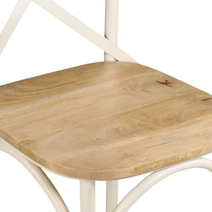 Kruisstoelen Massief Mangohout Wit 6 massief mangohout (wit frame)