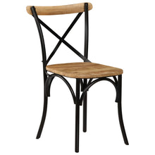 Kruisstoelen Massief Mangohout Zwart 4 massief mangohout (zwart frame)