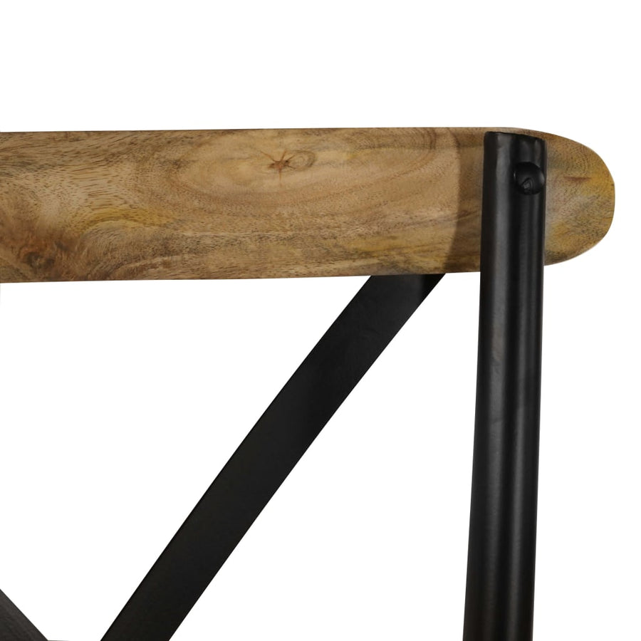 Kruisstoelen Massief Mangohout Zwart 4 massief mangohout (zwart frame)