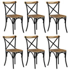 Eetkamerstoelen 6 st massief mangohout zwart