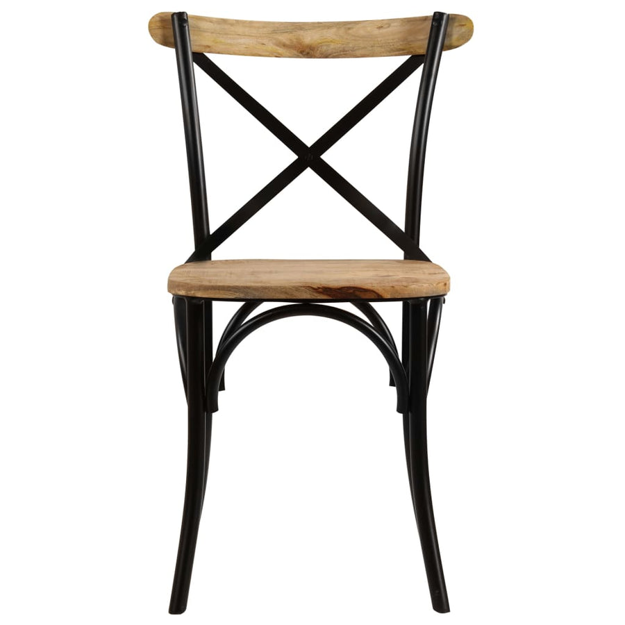 Kruisstoelen Massief Mangohout Zwart 6 massief mangohout (zwart frame)